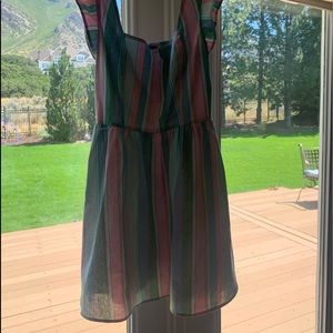 blues pinks purples and green babydoll dress size small